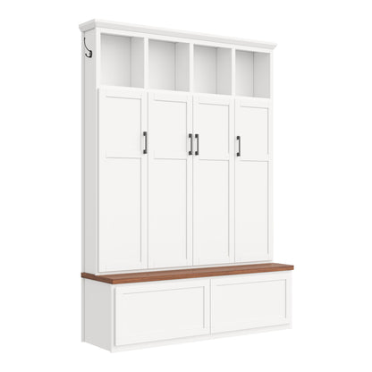 Hall Tree With 4 Hidden Cabinets