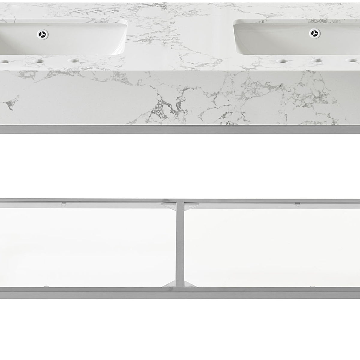 Marmo - Engineered Marble Bathroom Vanity With Chrome Base