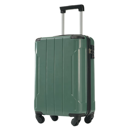 Hardshell Luggage, Lightweight Durable ABS Suitcase with Double Spinner Wheels, TSA Lock, 20-Inch Travel Carry-On Luggage (Green)