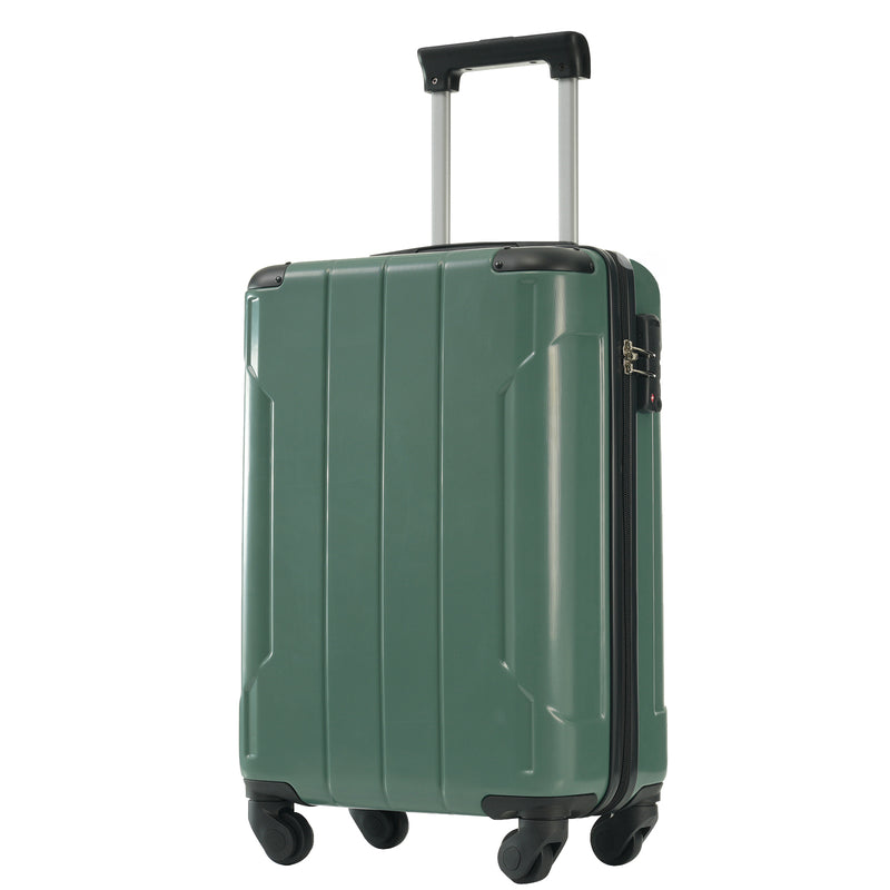 Hardshell Luggage, Lightweight Durable ABS Suitcase with Double Spinner Wheels, TSA Lock, 20-Inch Travel Carry-On Luggage (Green)