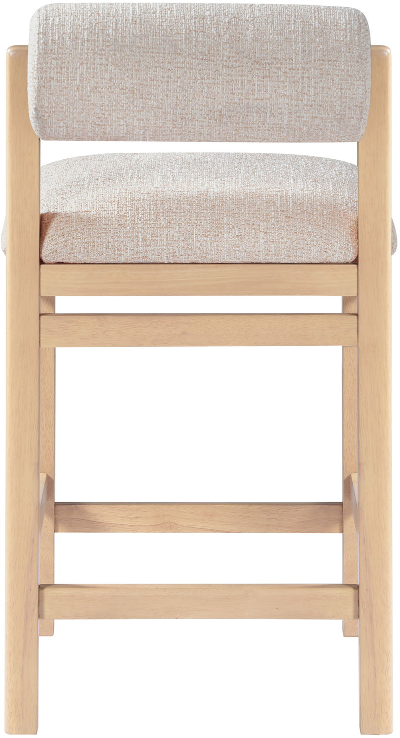 Roundhill - Fabric Counter Stool - Natural Frame