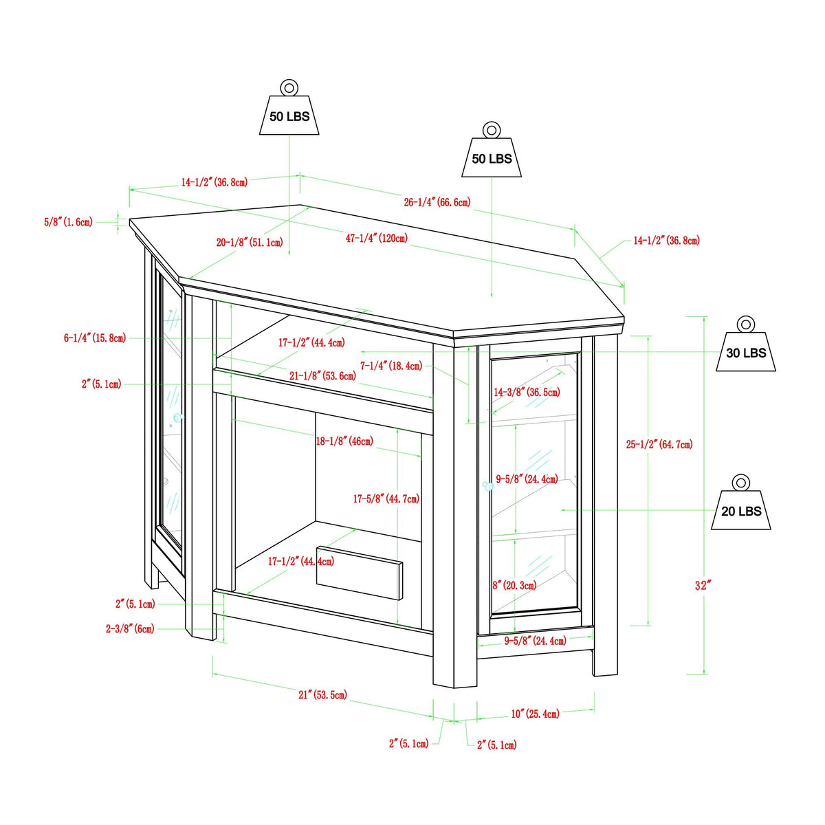 Classic Glass Door Fireplace TV Stand For Tvs Up To 55"