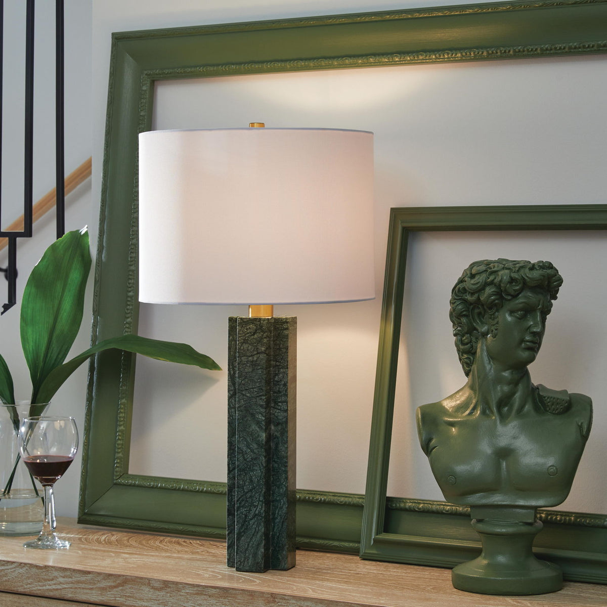 Keegan - Marble Table Lamp - Green