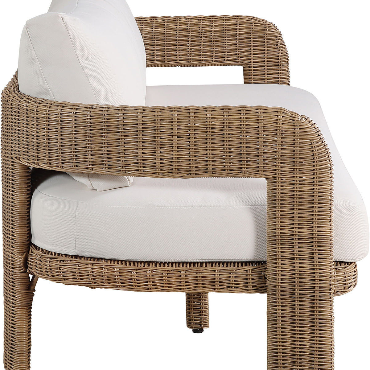 Sandbay - Olefin Water Resistant Fabric And Wicker Outdoor Patio Sofa