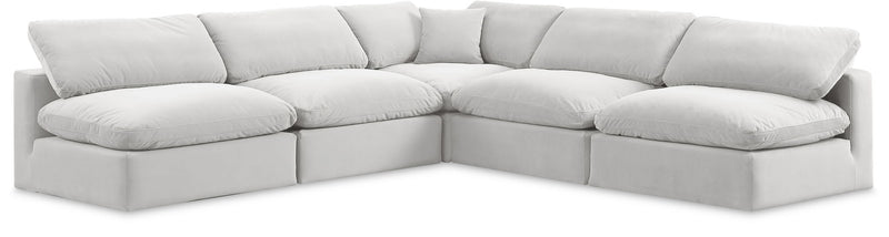 Comfy - 5 Piece Velvet Modular Corner Armless Sectional