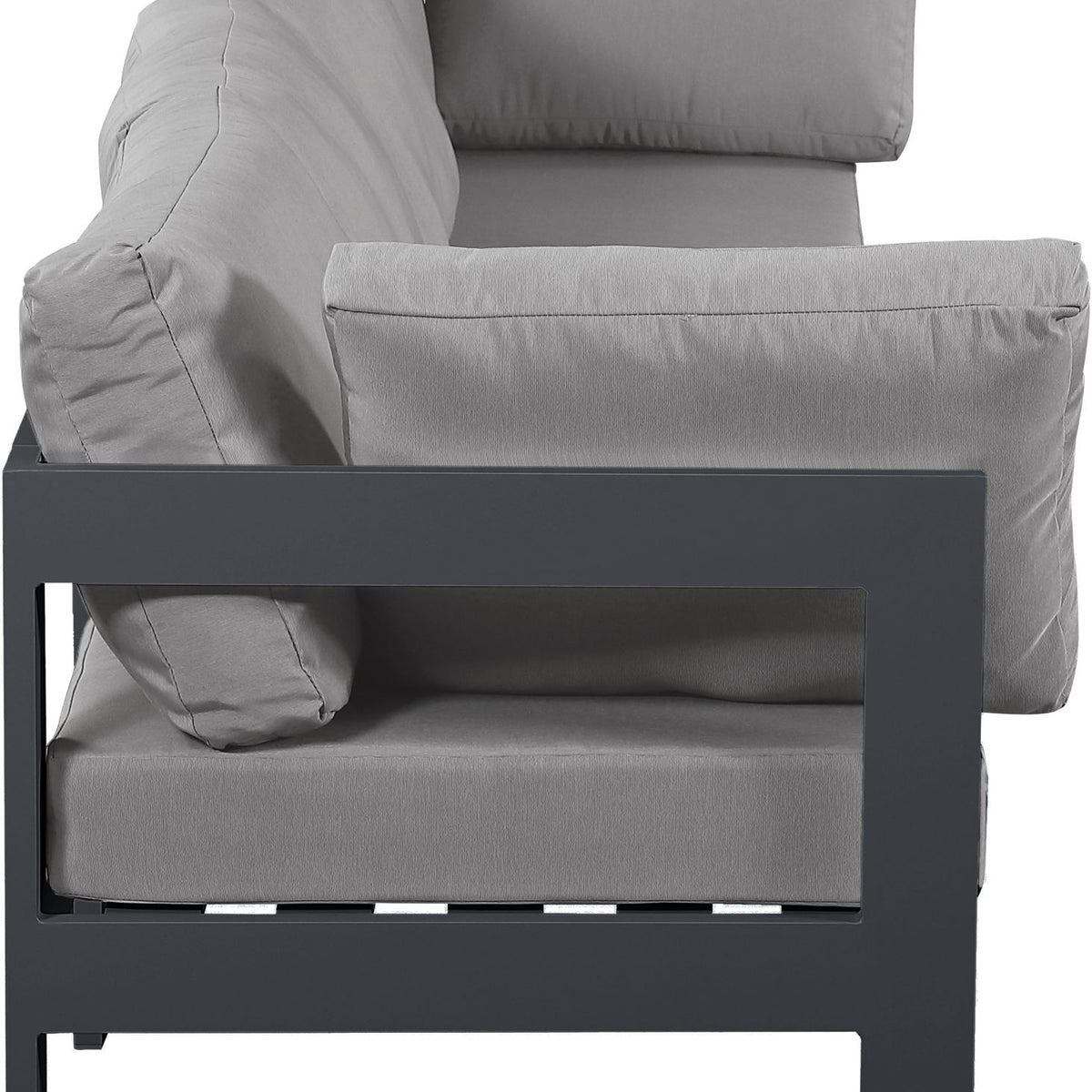 Nizuc - Outdoor Patio 4 Seat Modular Sofa With Gray Frame
