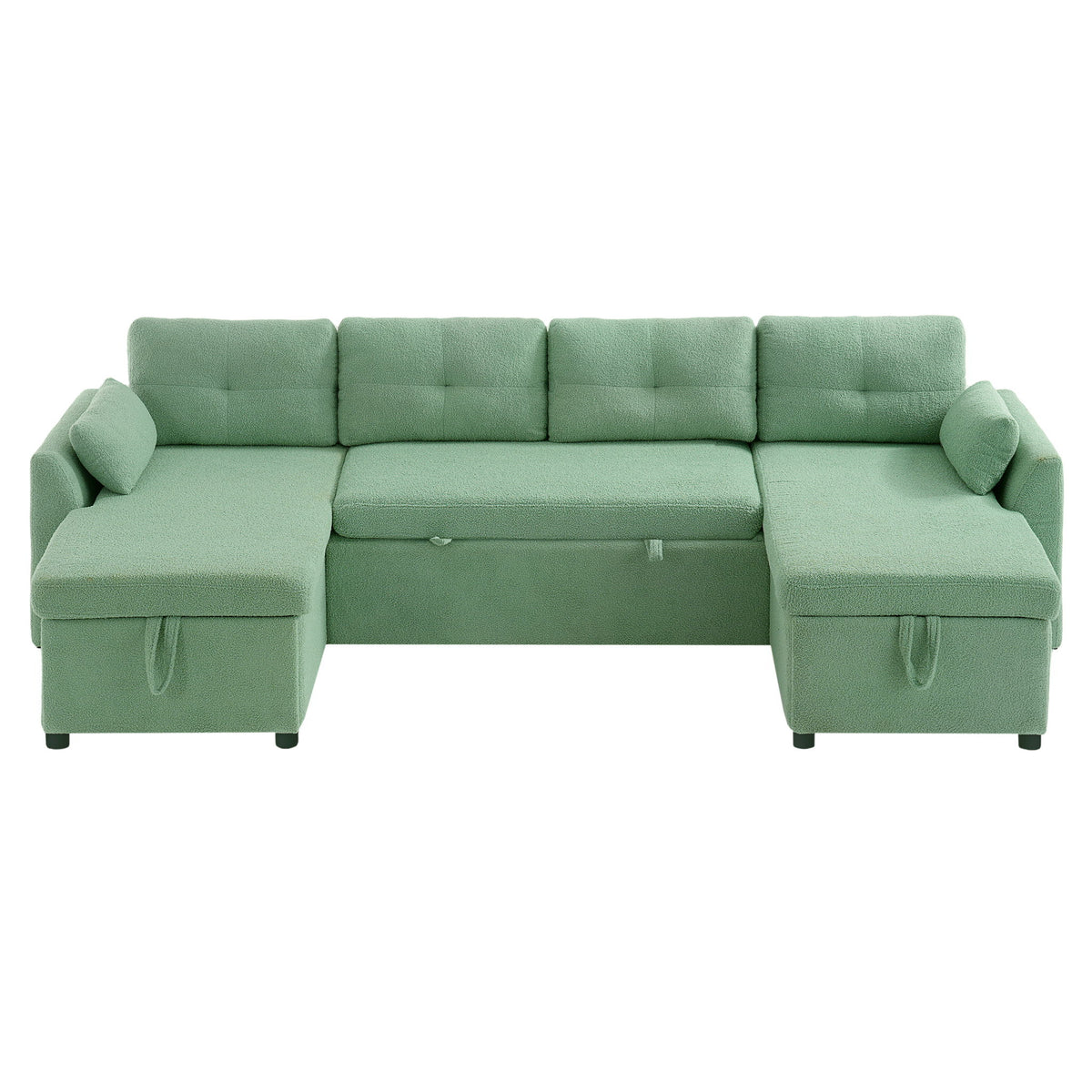 U-Shaped Sectional Sofa Bed With Storage And USB Ports