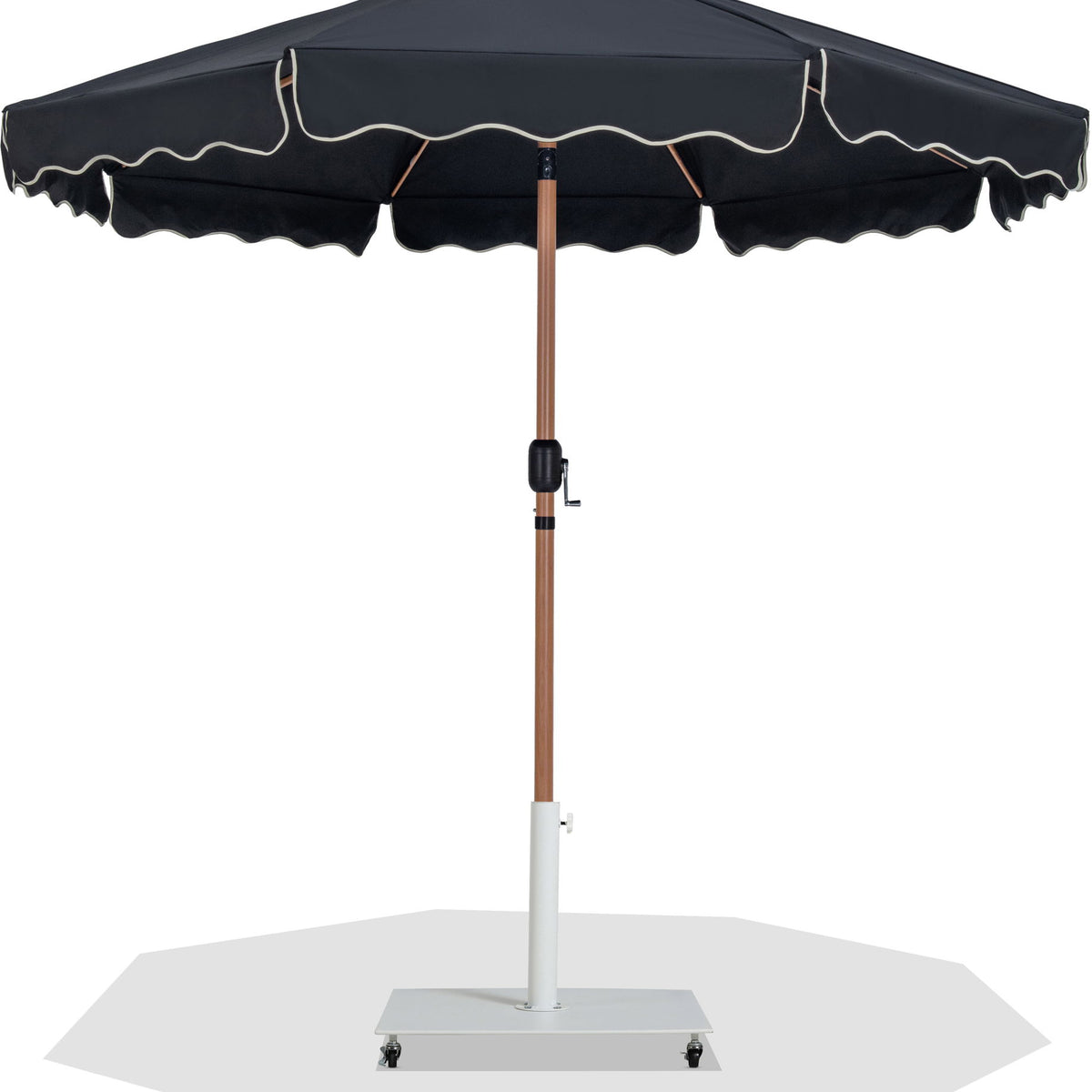 Amalfi - Aluminum Patio Umbrella - White Base / Light Brown Pole