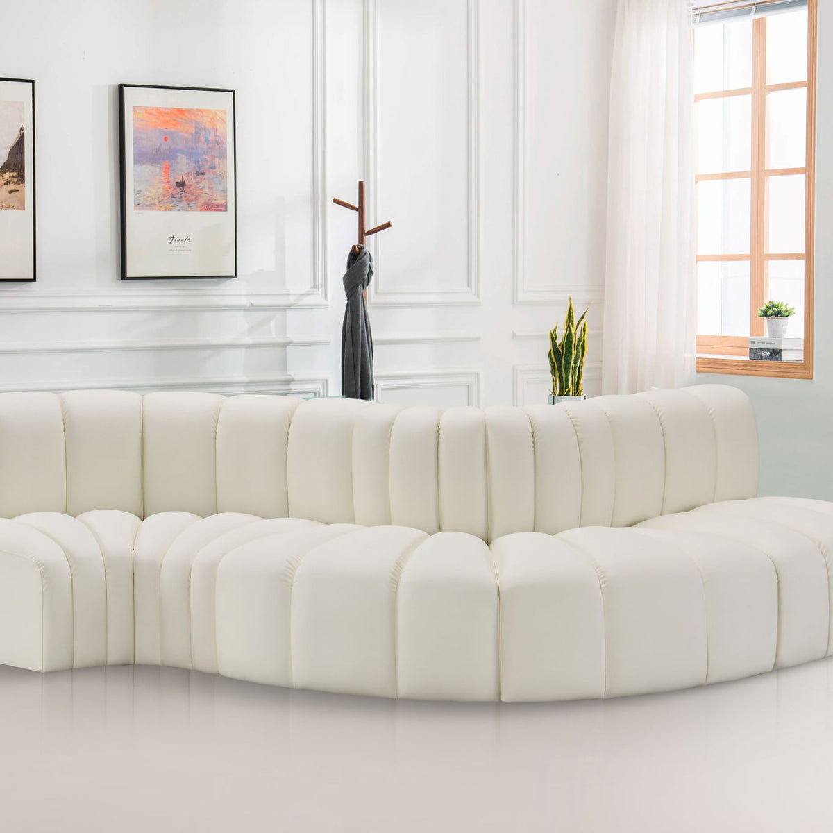 Arc - Faux Leather 5 Piece Modular Sofa