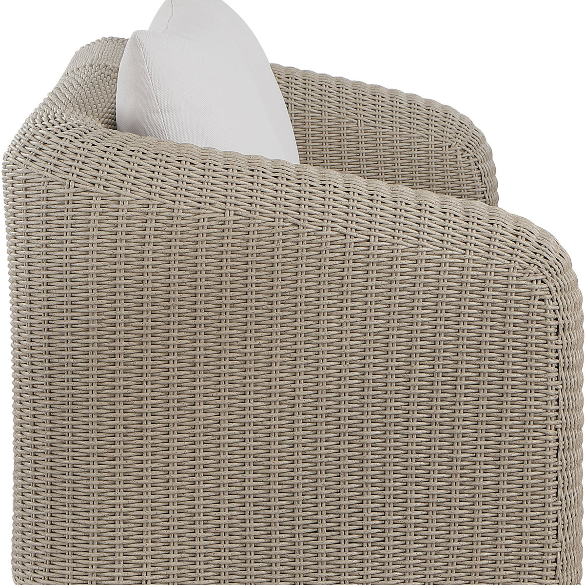 Seacrest - Olefin Water Resistant Fabric And Wicker 2 Piece Outdoor Patio Modular Loveseat