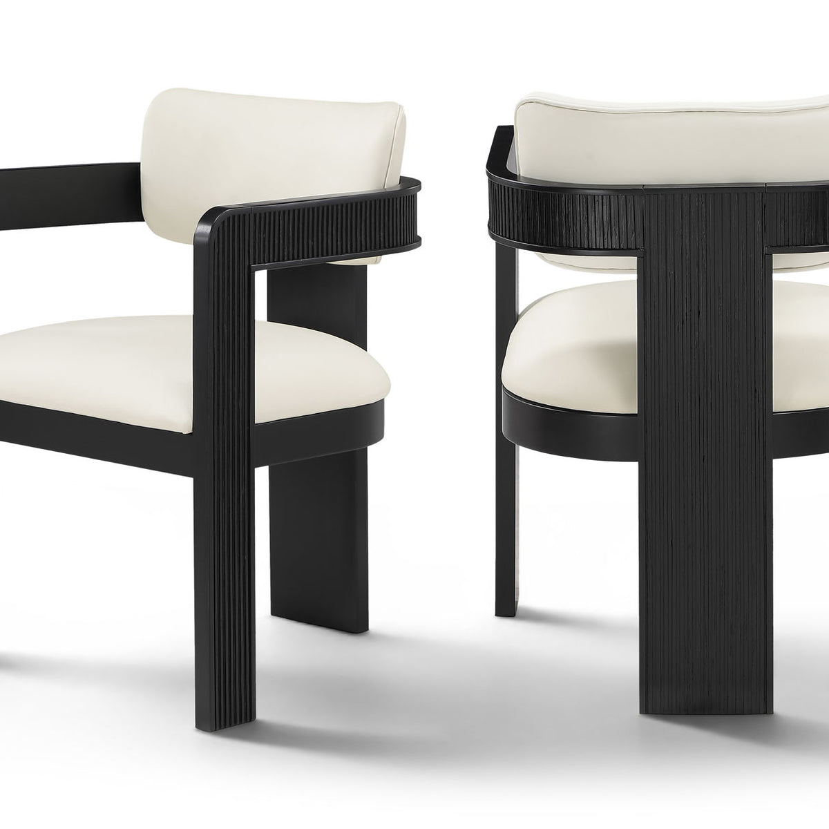 Sacha - Vegan Leather Upholstered Dining Chair With Black Base (Set of 2)