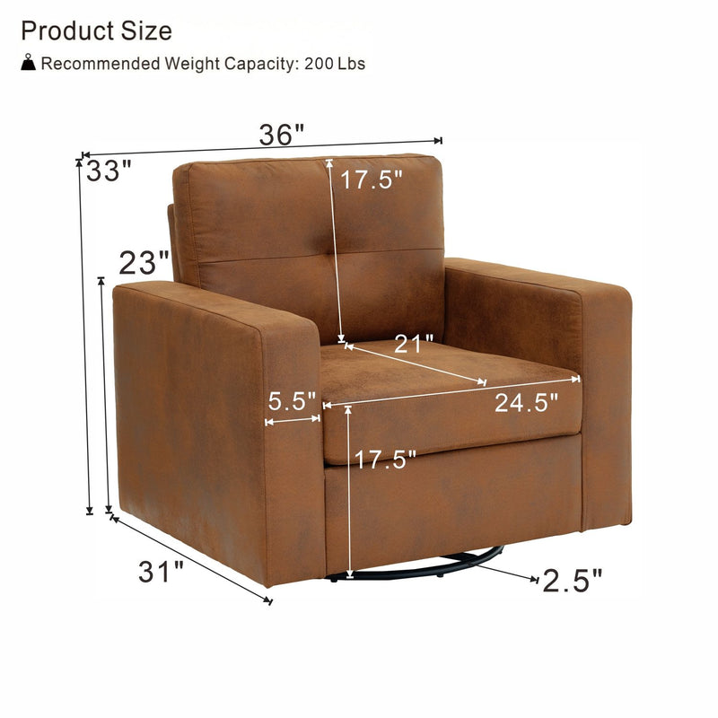 Light brown single sofa chair with armrests and tall padded backrest