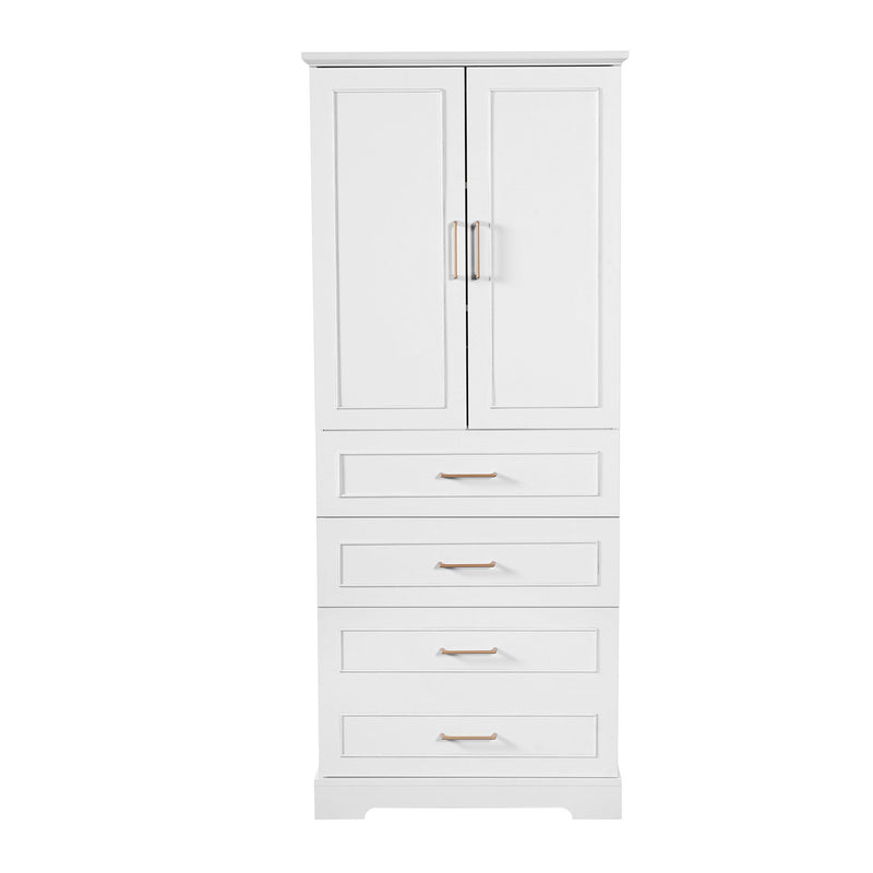 Freestanding Bathroom Cabinet With 3 Drawers, Adjustable Shelf, Soft Close Doors