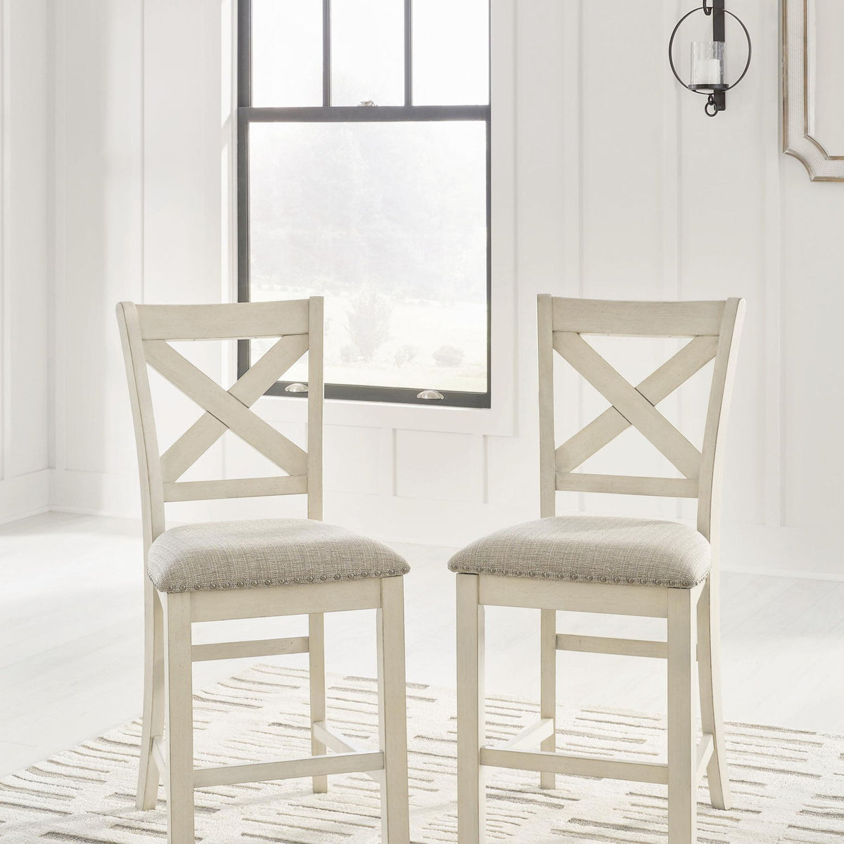 Robbinsdale - Upholstered Barstool (Set of 2) - Antique White