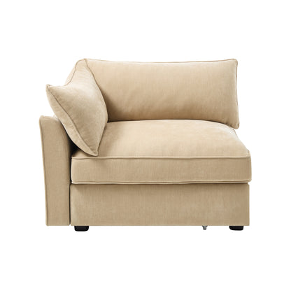 Left-Facing Velvet Sofa - Wheat Velvet