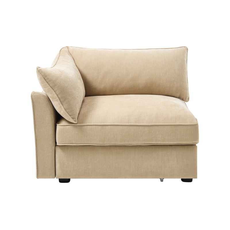 Left-Facing Velvet Sofa - Wheat Velvet