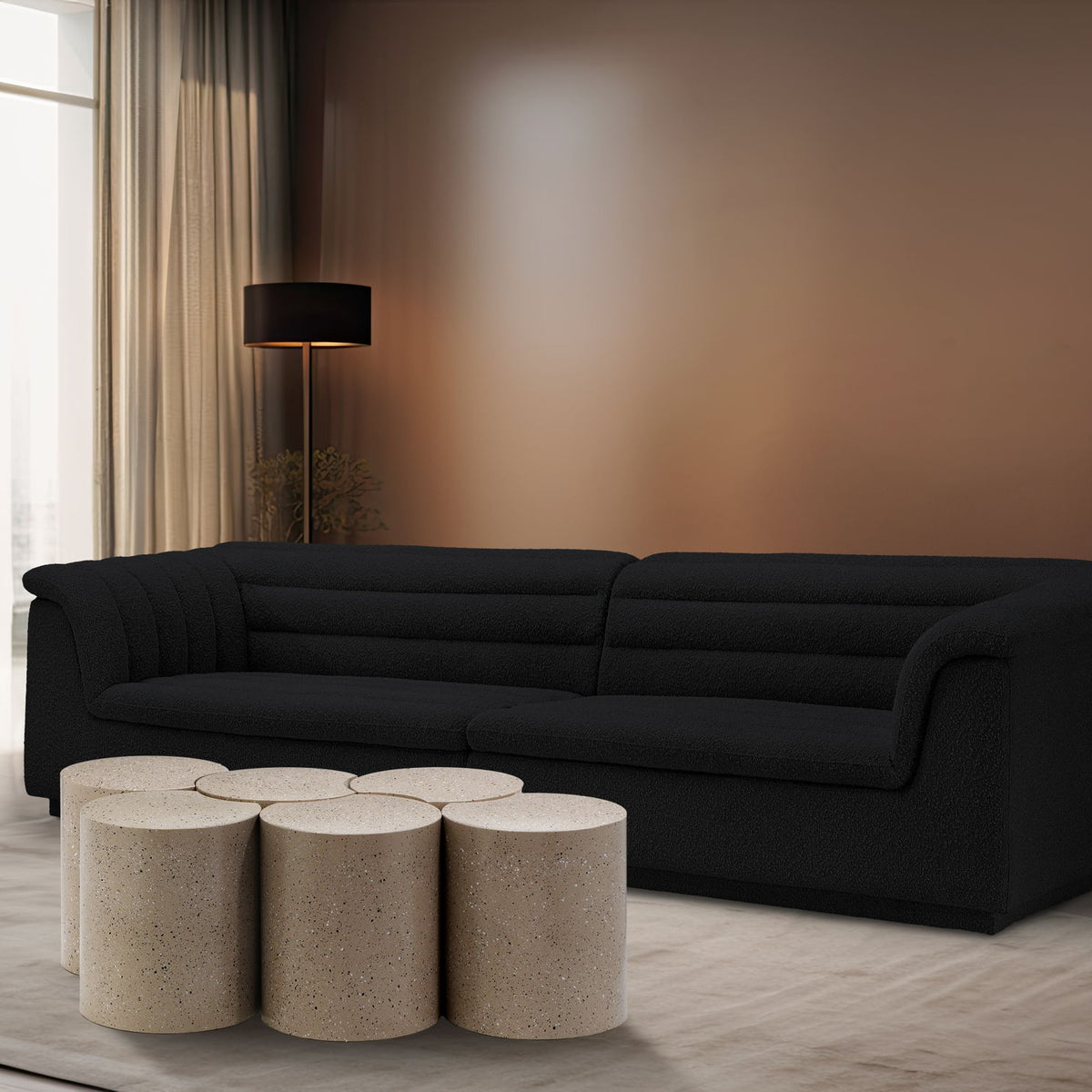 Dimple - 6 Piece Modular Coffee Table - Terazzo Finish