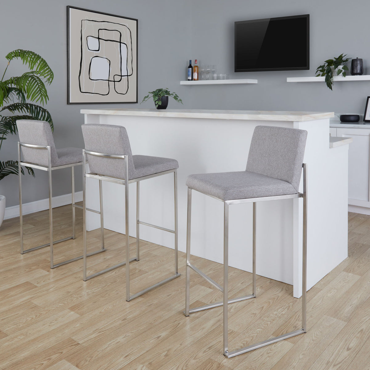 Fuji - Contemporary And Modern Elegance High Back Barstool
