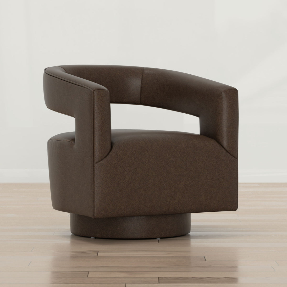 Swivel Accent Chair With Geometric Backrest