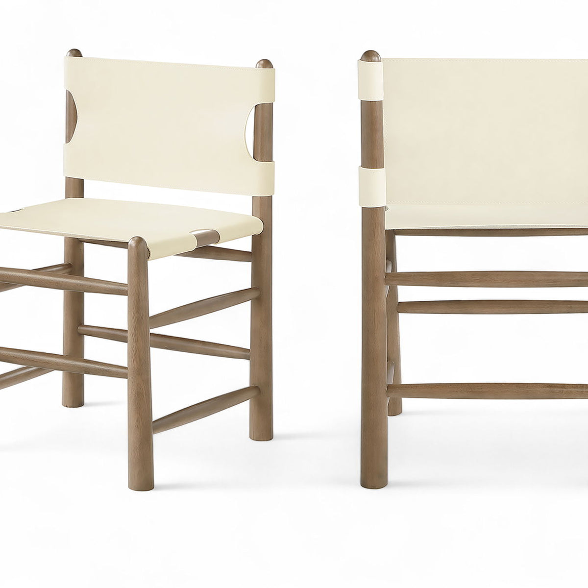 Santos - Vegan Leather Upholstered Dining Chair With Stained Brown Base (Set of 2)