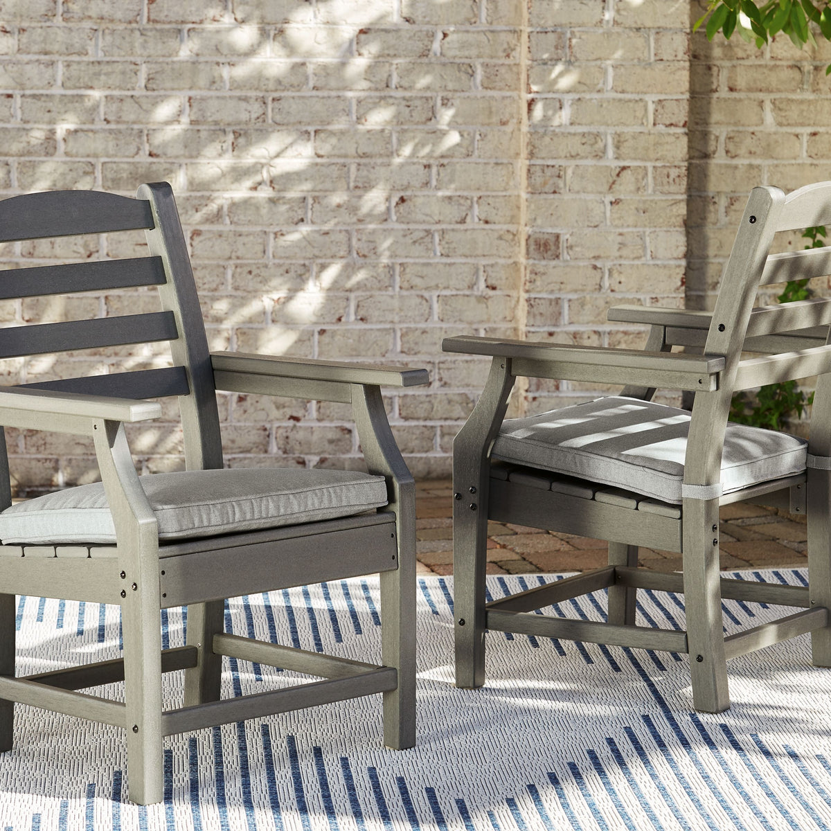 Visola - Gray - Arm Chair With Cushion (Set of 2)