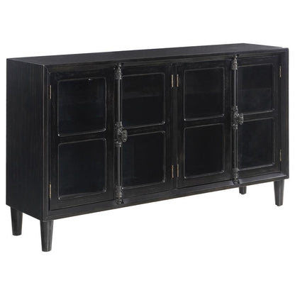 Sylvia - 4 Door Accent Cabinet - Black