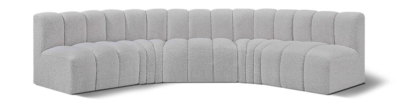 Arc - Boucle Fabric 5 Piece U-Shaped Modular Sofa