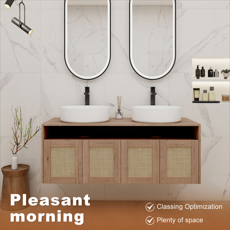 Bathroom Vanity & Art Sink, 2 Soft Close Doors, Float Mounting Design
