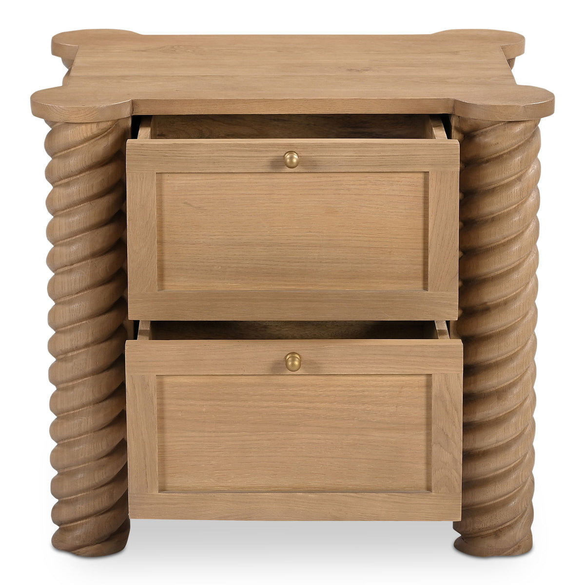 Treccia - 2 Drawer Nightstand - Oak
