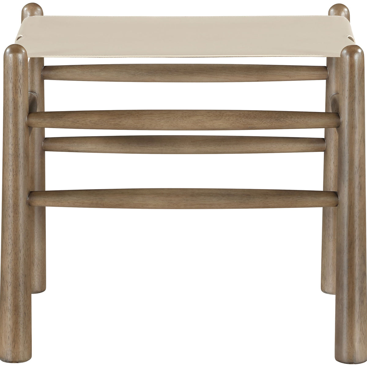 Santos - Faux Leather Upholstered Bench - Walnut Frame