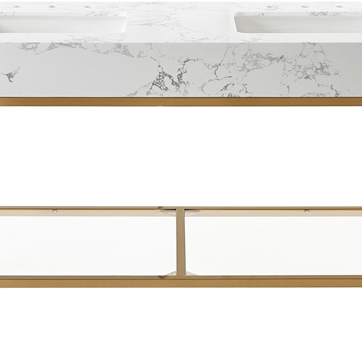 Marmo - Engineered Marble Bathroom Vanity With Gold Base