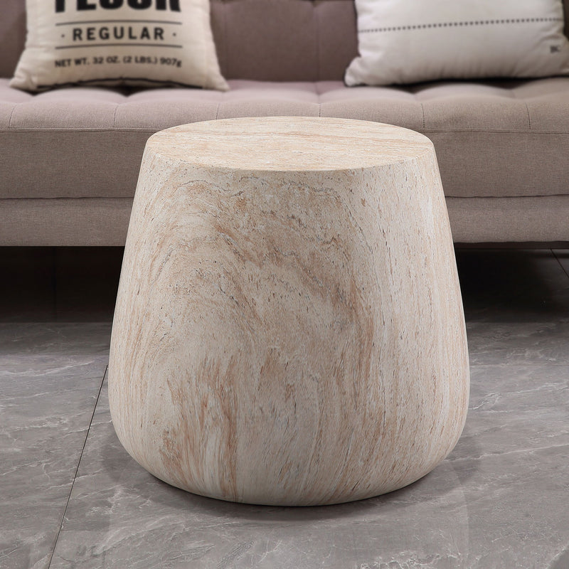 Drum Accent Coffee Table - Beige / Yellow