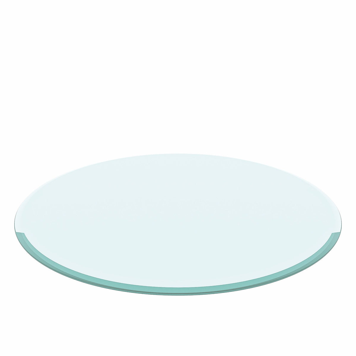24" Round Tempered Glass Table Top Clear Glass Beveled Polished Edge
