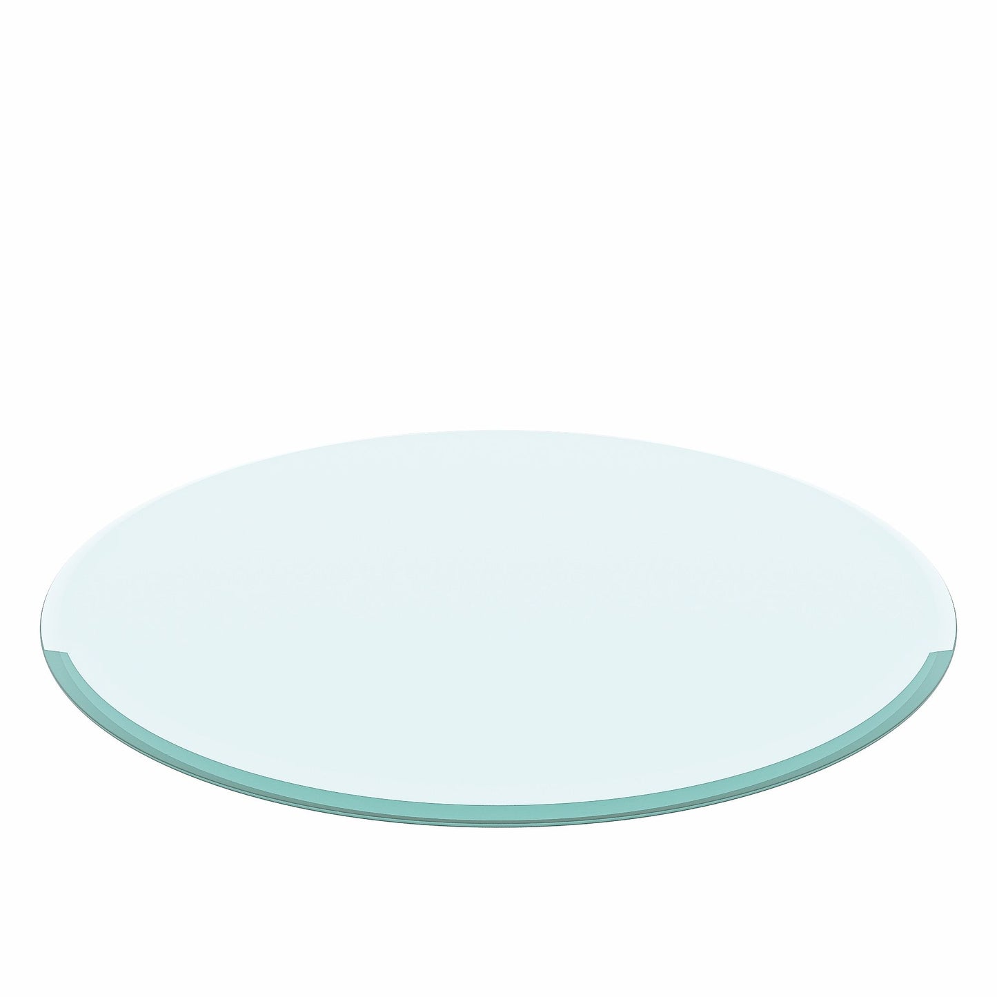 24" Round Tempered Glass Table Top Clear Glass Beveled Polished Edge