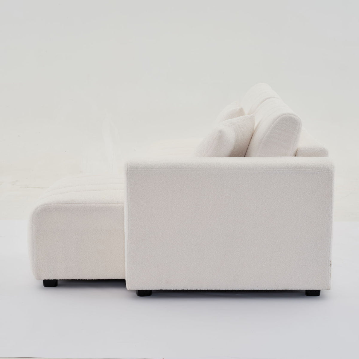 Jessica - Lamb Wool Sectional Sofa With Chaise, Versatile Configuration