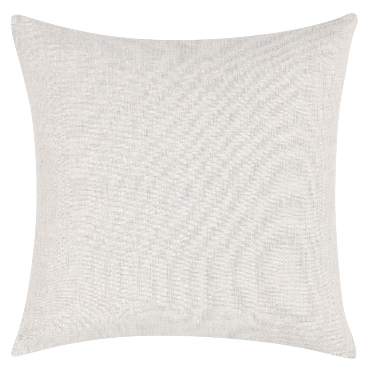 Solid light cream woven square pillow cover, plain design