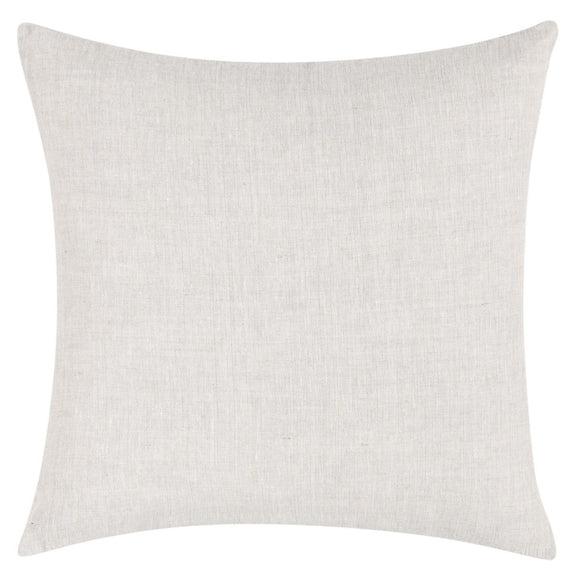 Solid light cream woven square pillow cover, plain design