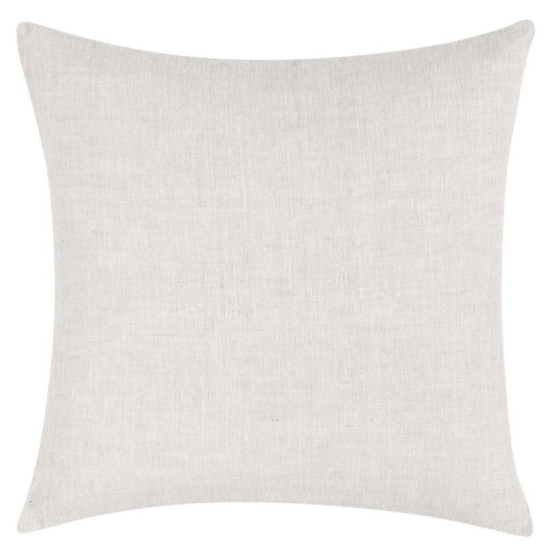 Solid light cream woven square pillow cover, plain design
