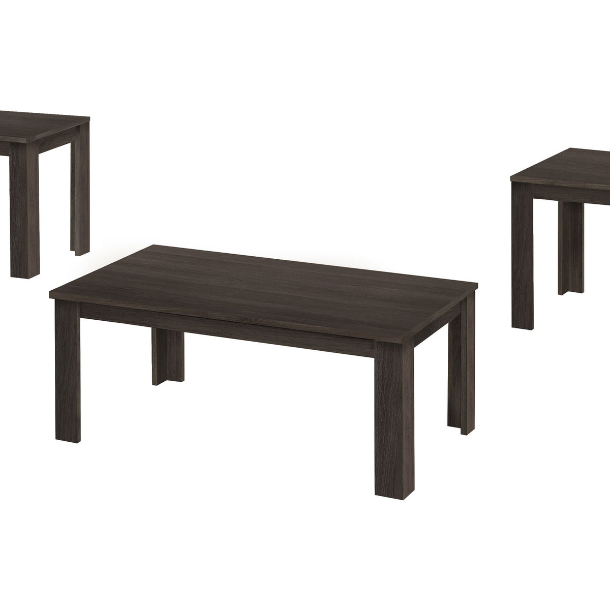 Table Set, Coffee, End, Side, Accent For Living Room, Transitional (Set of 3) - Oak