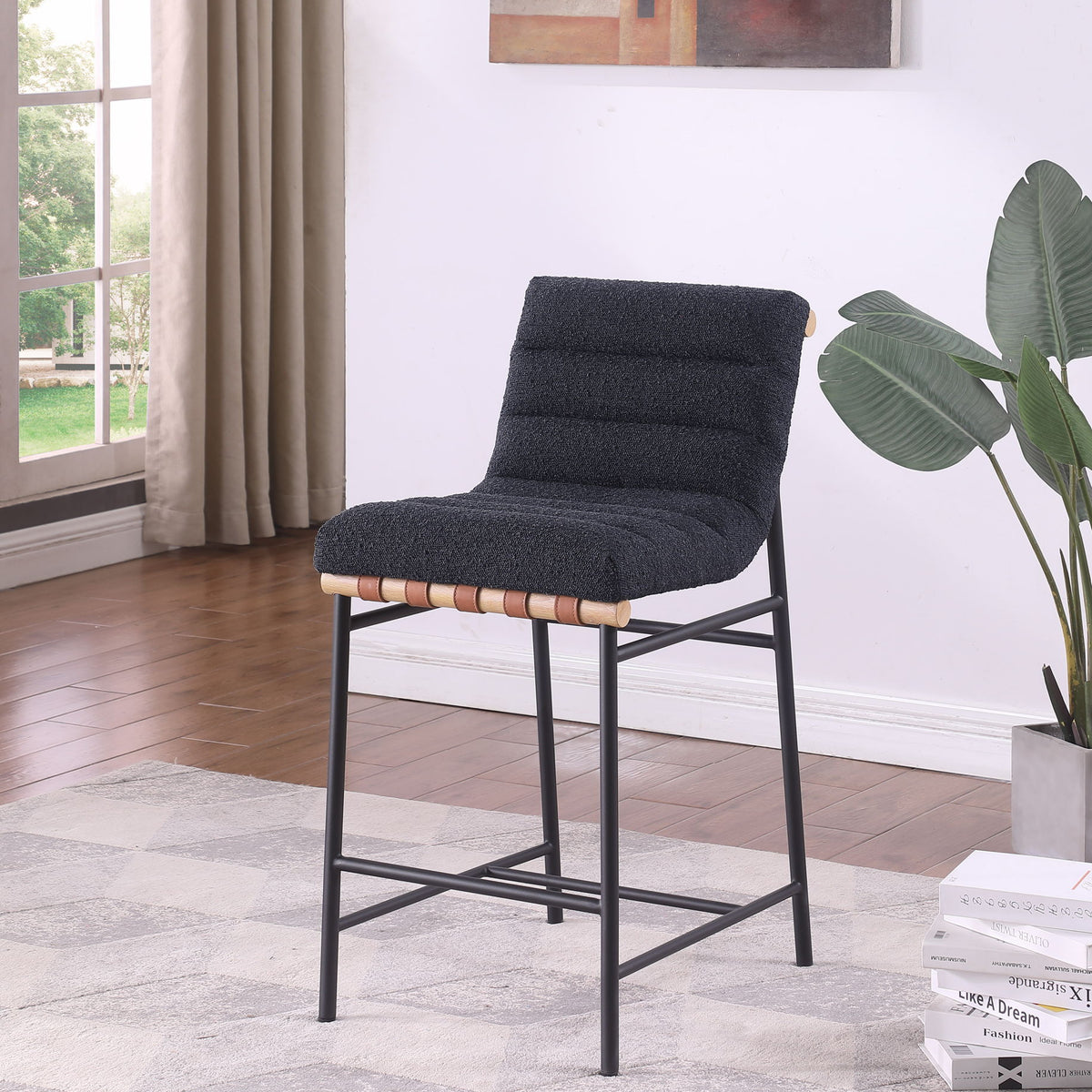Lahni - 17" Boucle Fabric Counter Height Chair