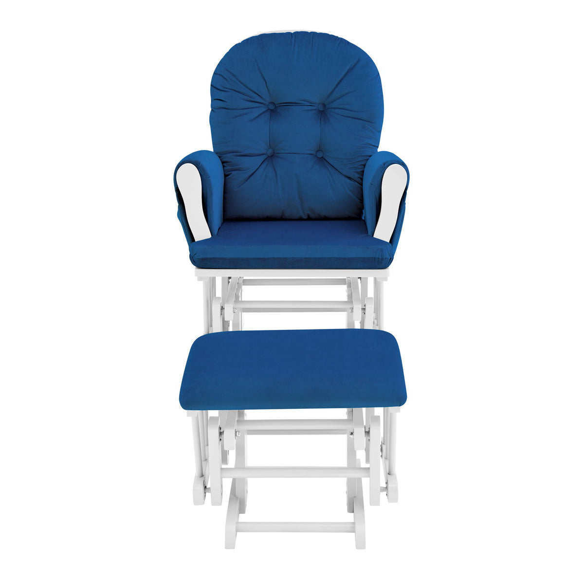 Mason - Glider And Ottoman White Wood