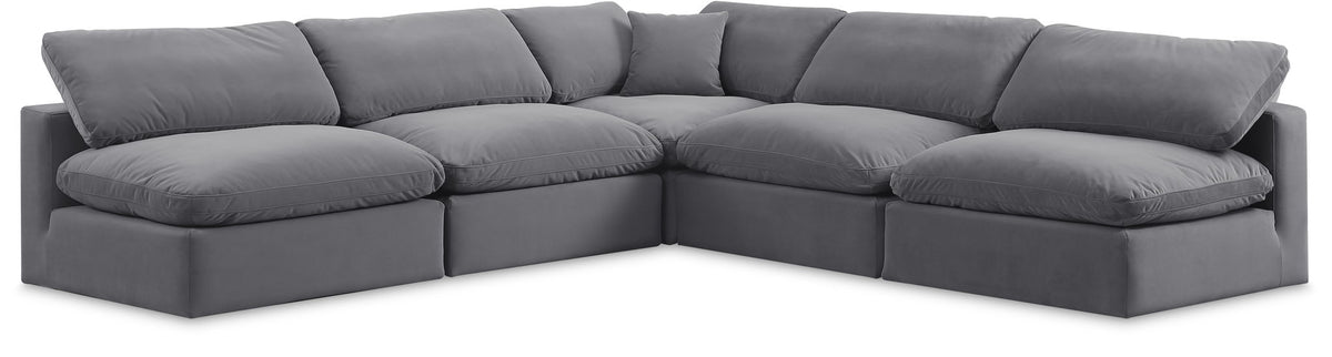 Comfy - 5 Piece Velvet Modular Corner Armless Sectional