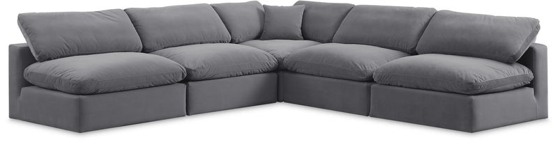 Comfy - 5 Piece Velvet Modular Corner Armless Sectional