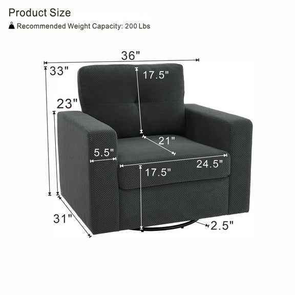 Black textured single sofa chair with armrests and cushioned backrest