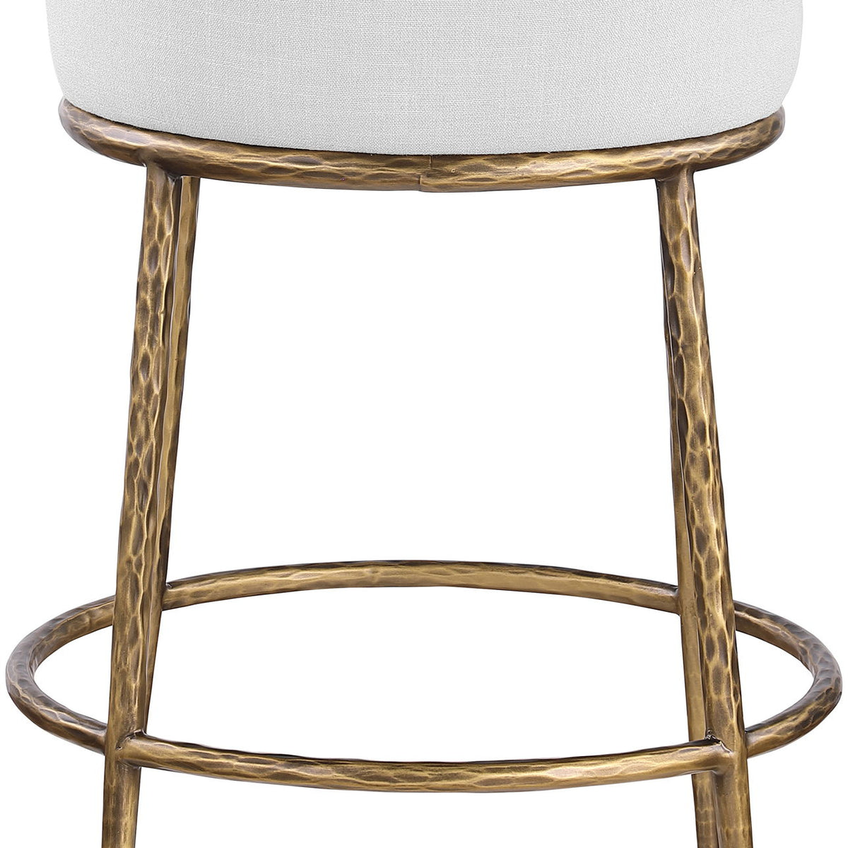 Ferro - Upholstered Counter Stool With Brushed Gold Base