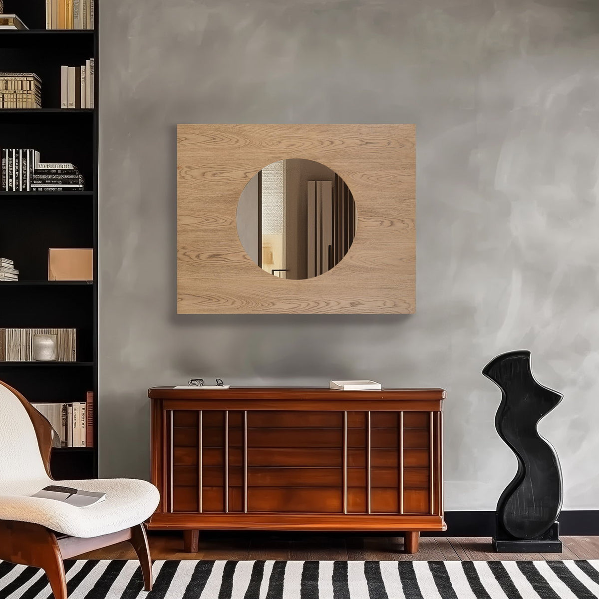Optic - Oak Wood Frame Mirror