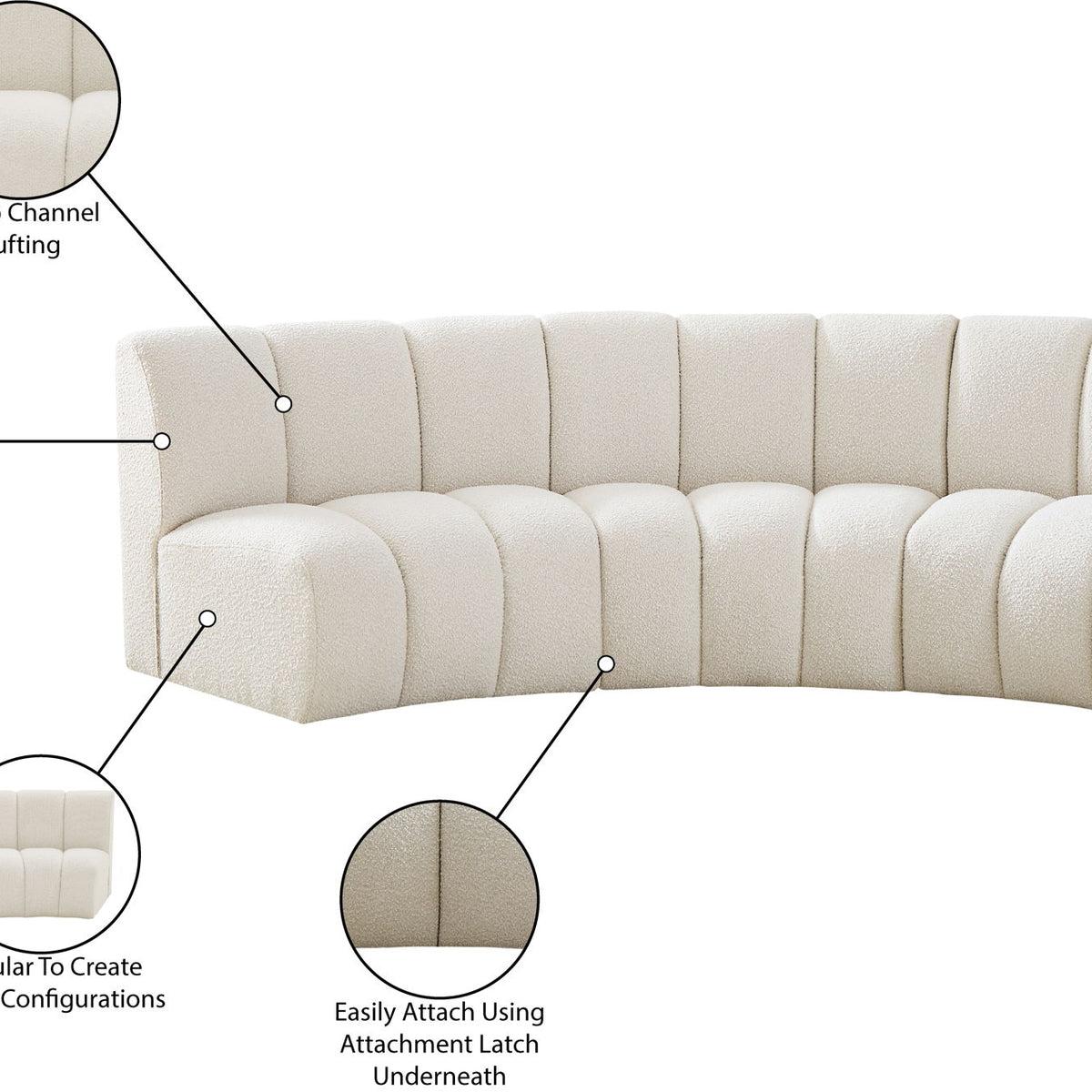 Infinity - 3 Piece Boucle Modular Sectional