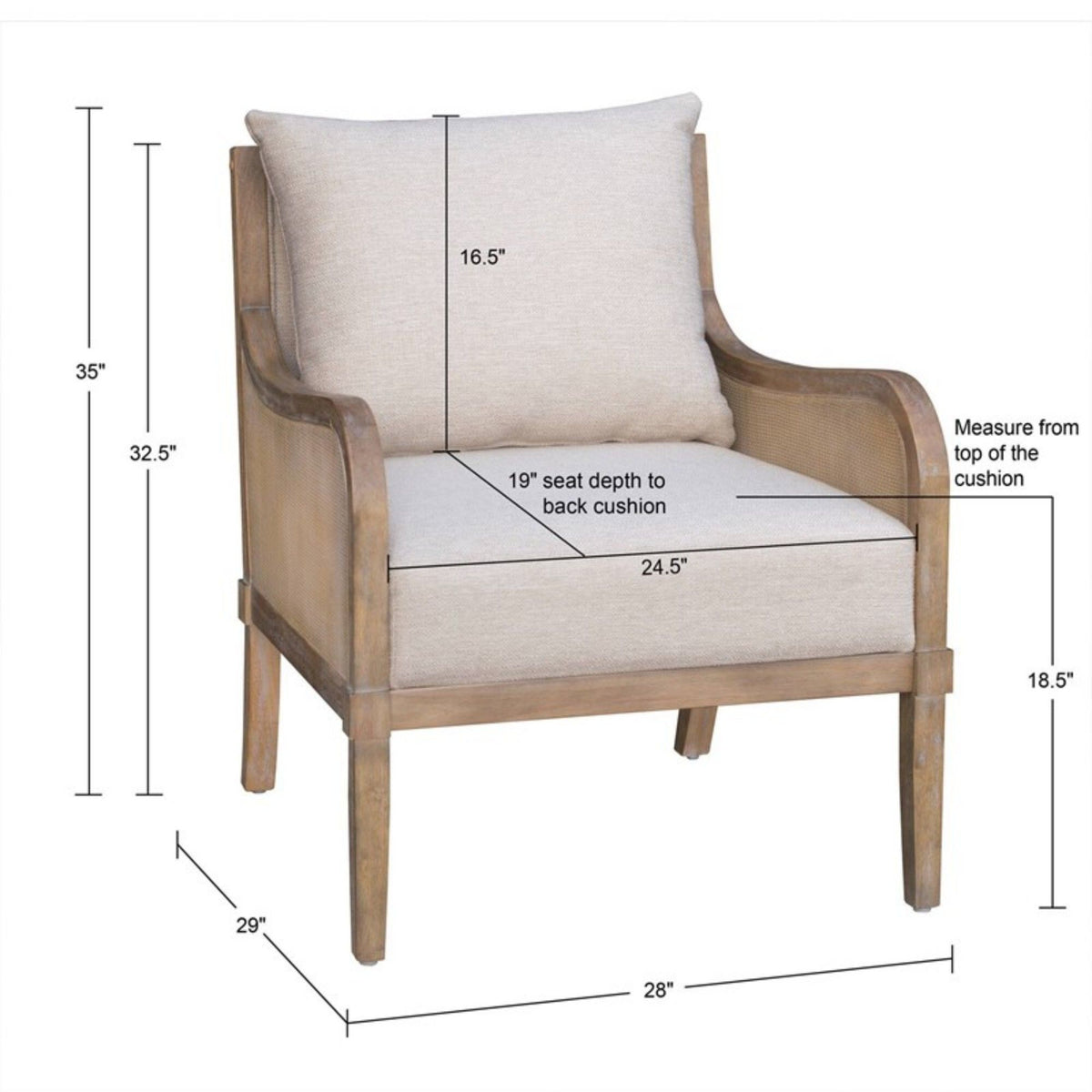Lily Pond - Accent Chair With Removable Back Cushion - Beige / Natural