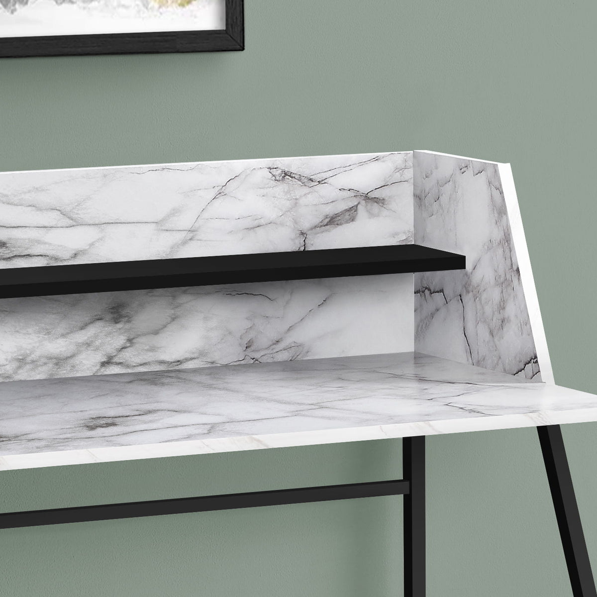 Computer Desk For Home Office Laptop, Storage Shelves, Contemporary & Modern