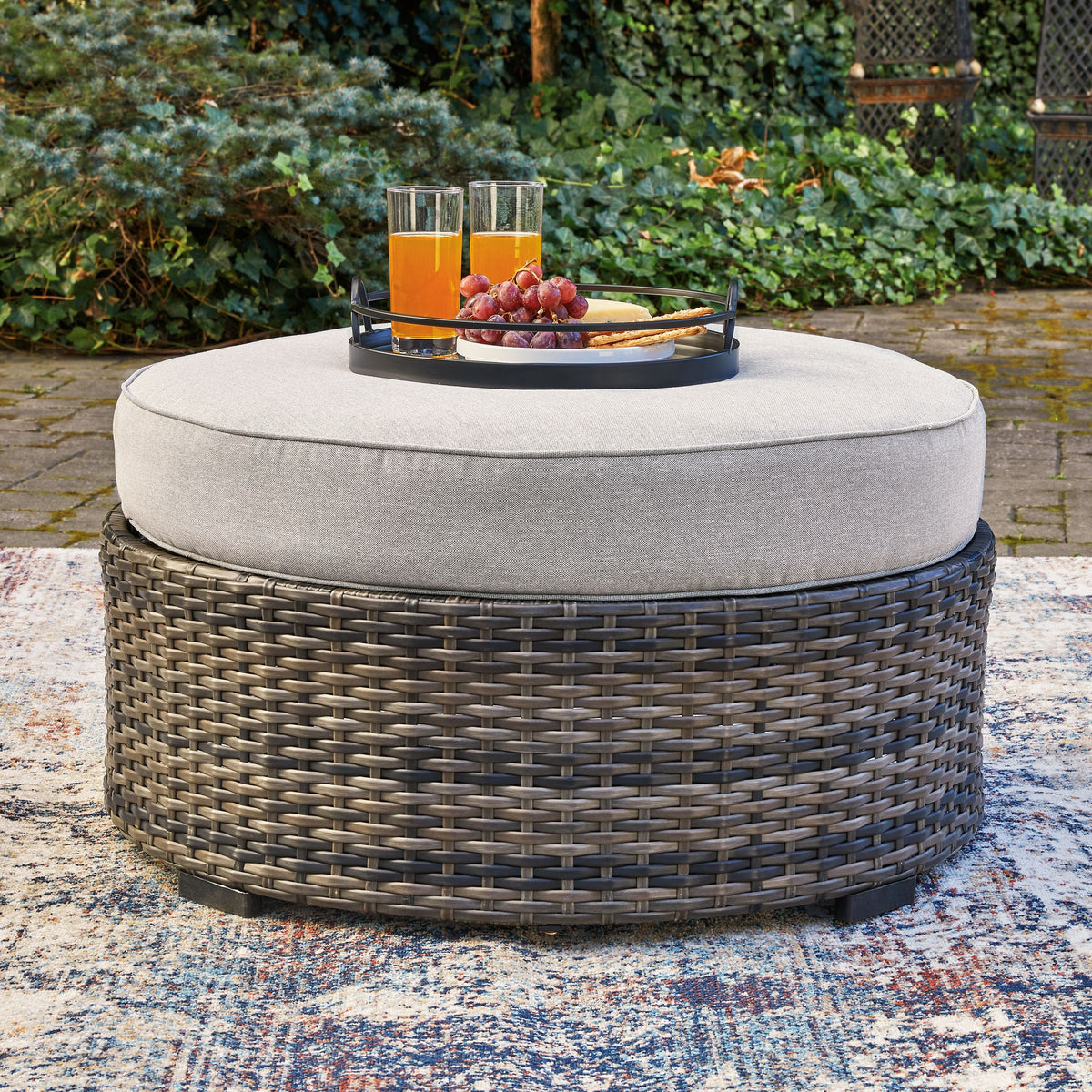 Harbor Court - Gray - Ottoman with Cushion